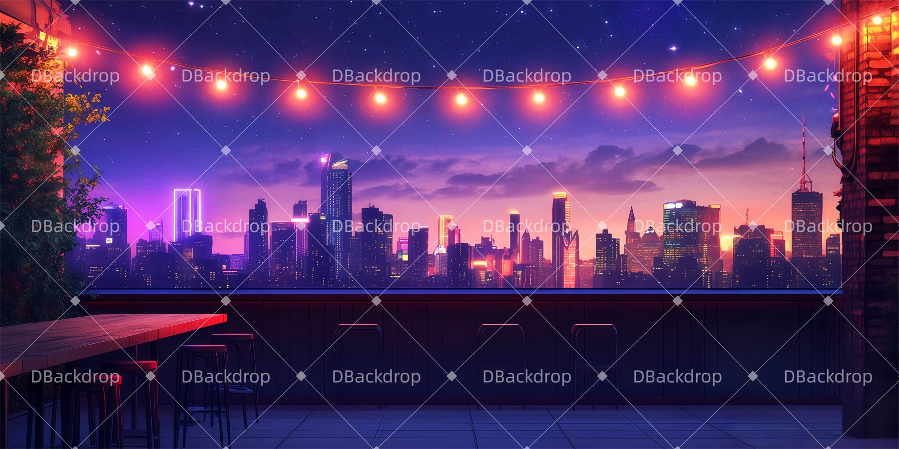 Theater Backdrops Usnavi's Rooftop Professional Stage Backdrops UK TWW511-T88