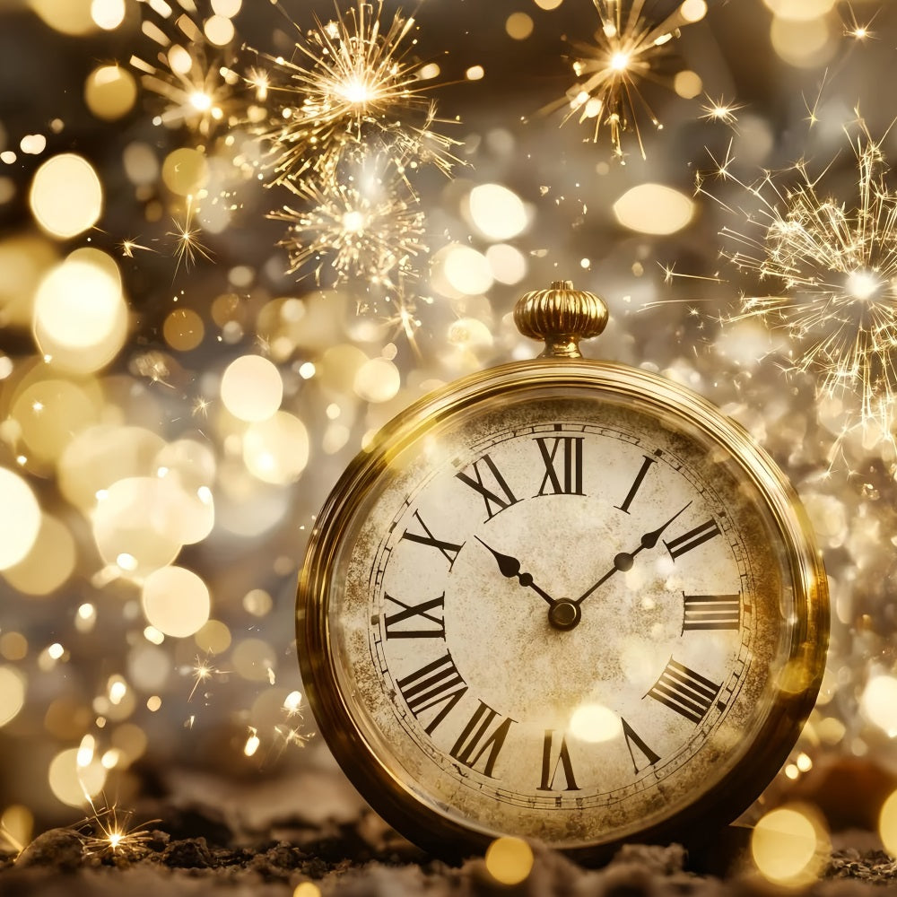 New Year's Backdrop Countdown Gold Glitter Firework Bokeh Backdrop UK TWW512-20