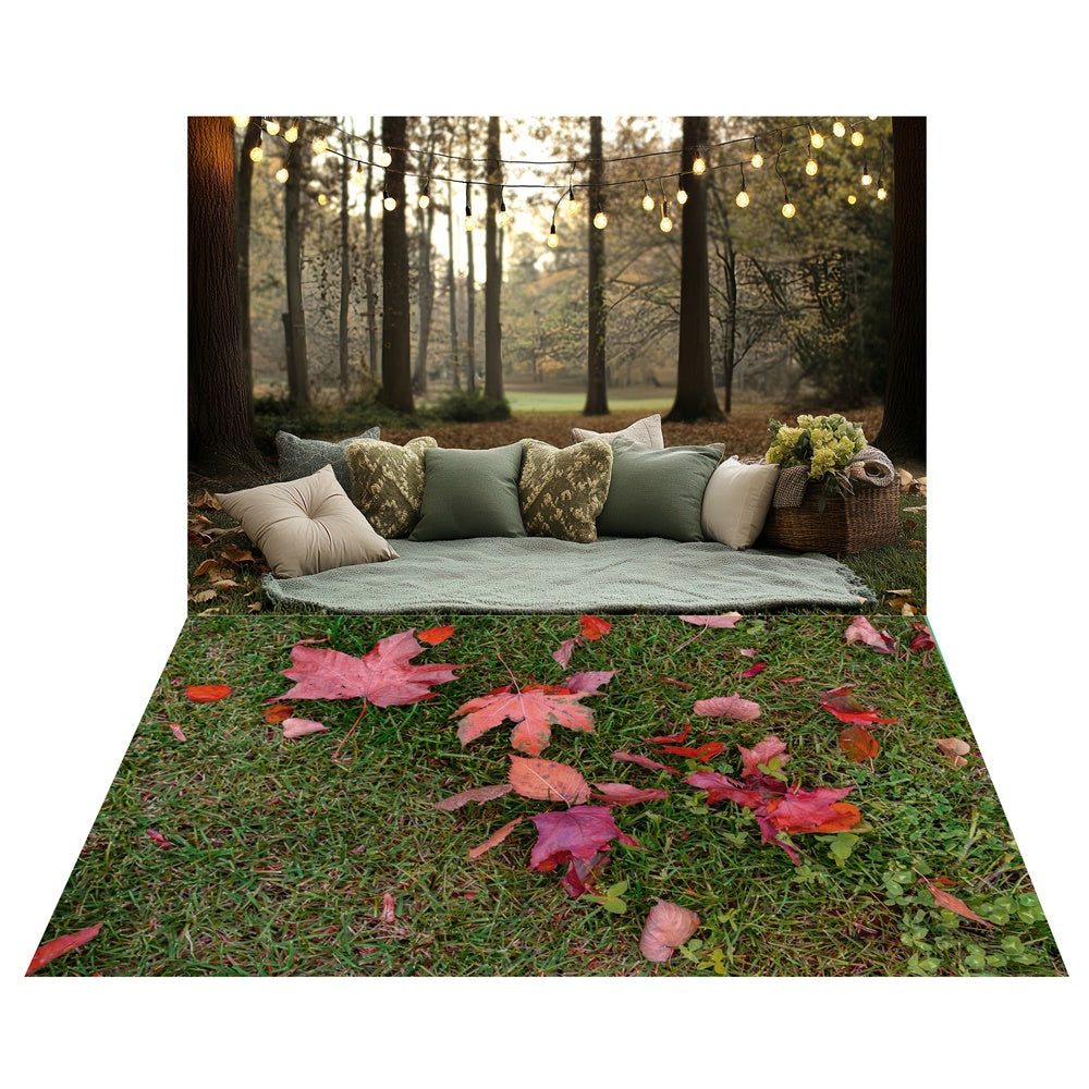 Rustic Forest Rest Backdrop+Foliage Grass Floor Backdrop UK TWW57-83