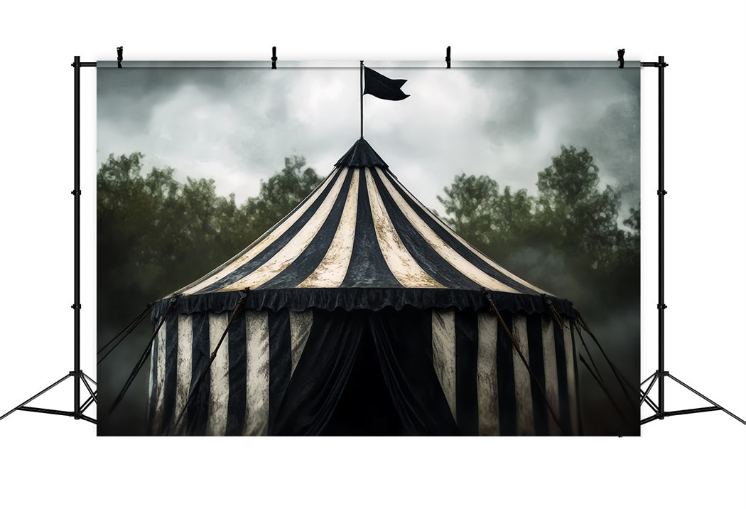 Carnival Tent Backdrop Vintage Black White Tent Circus Carnival Backdrop UK TWW59-10