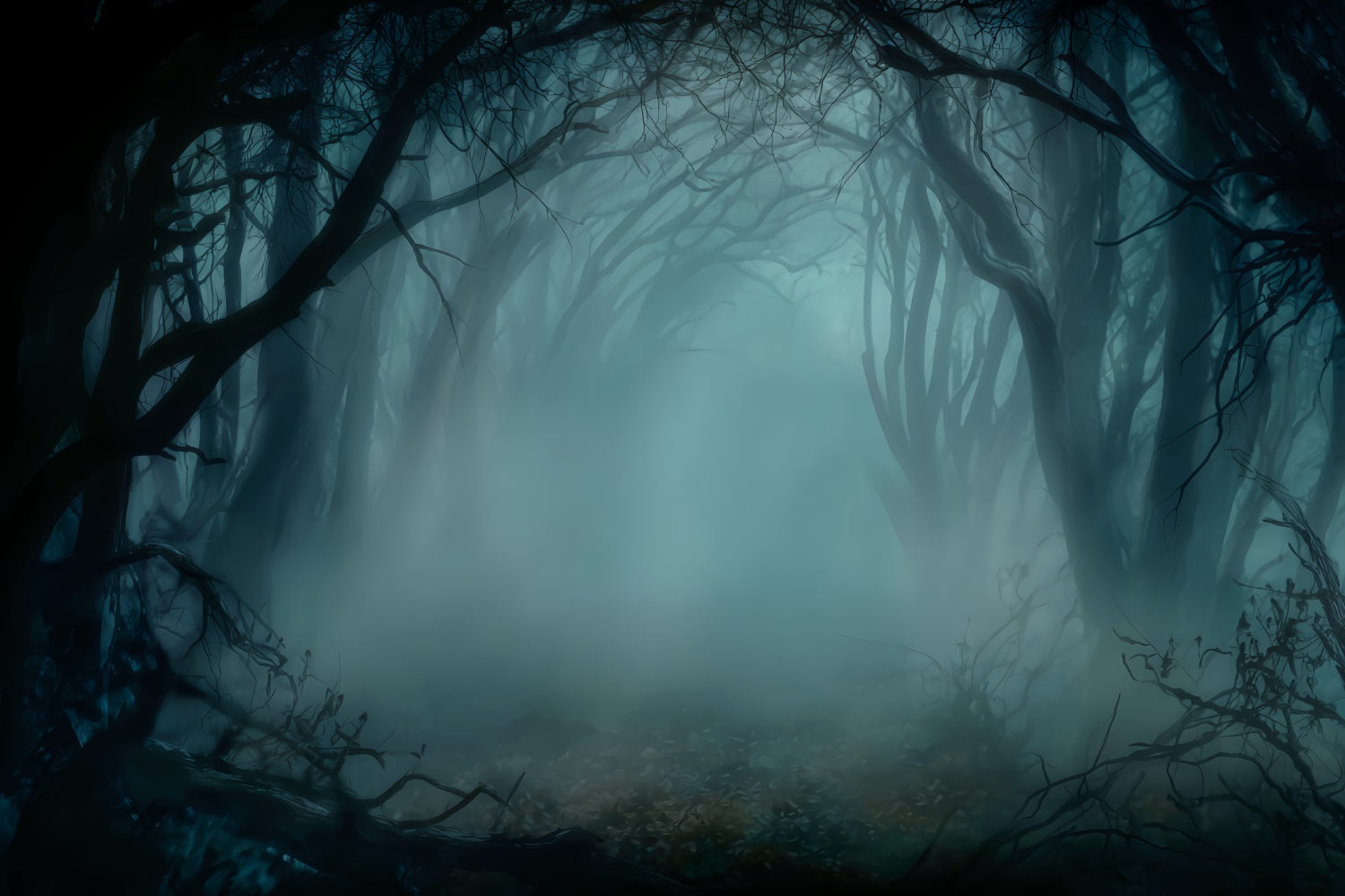 Spooky Forest Backdrop Misty Dark Enchanted Woods Forest Backdrop UK TWW59-128
