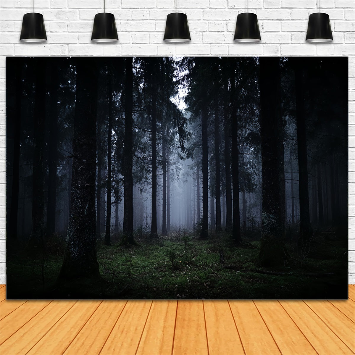Spooky Forest Backdrop Dark Misty Pine Woods Dark Forest Backdrop UK TWW59-132