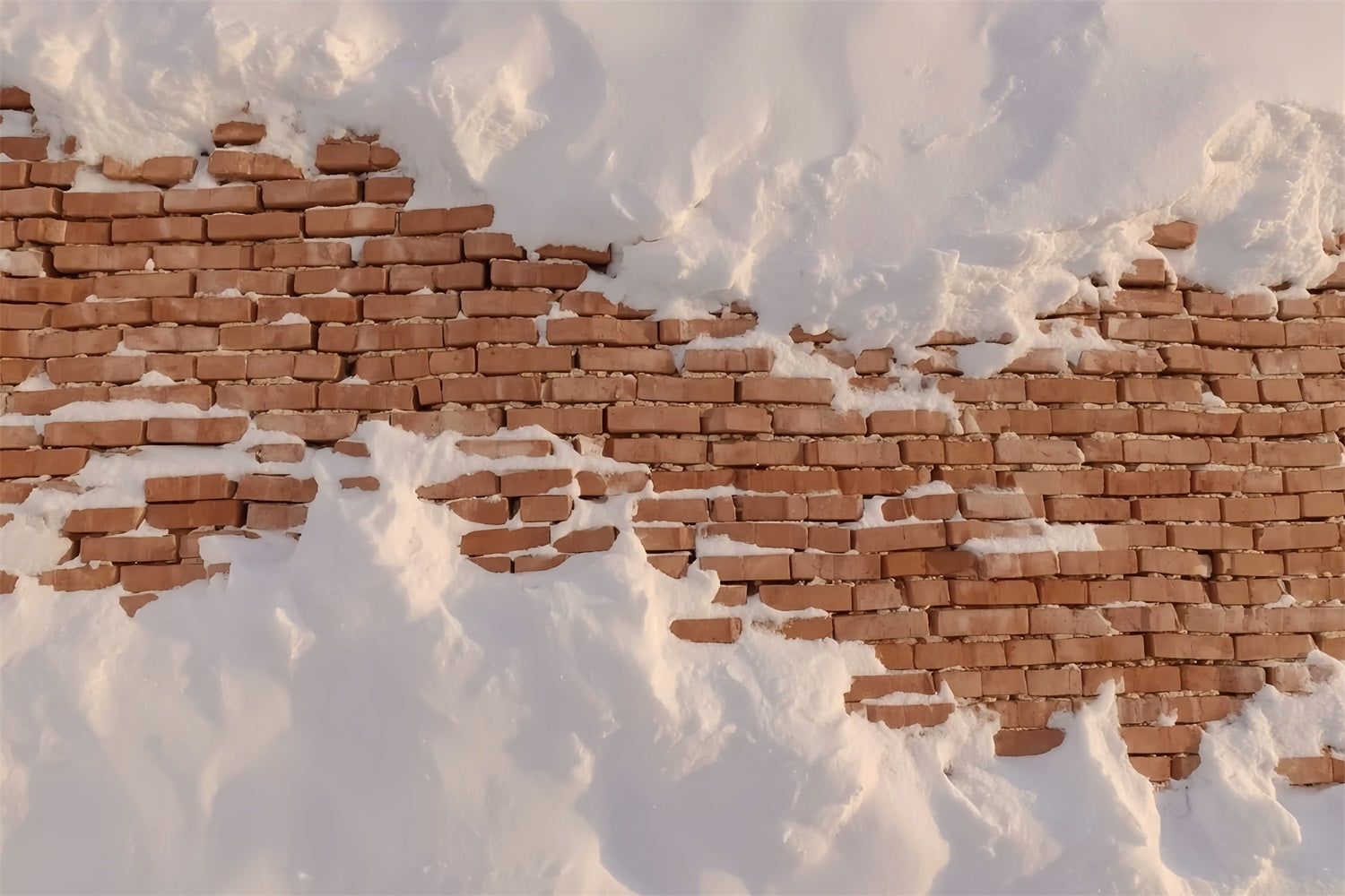 Brick Wall Backdrop Snow Covered Rustic Wall Brick Backdrop UK TWW59-160