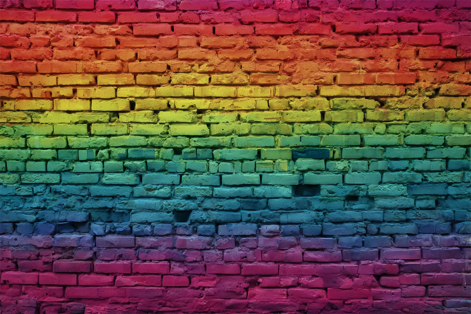 Brick Backdrop Vibrant Rainbow Gradient Wall Brick Backdrops UK TWW59-167
