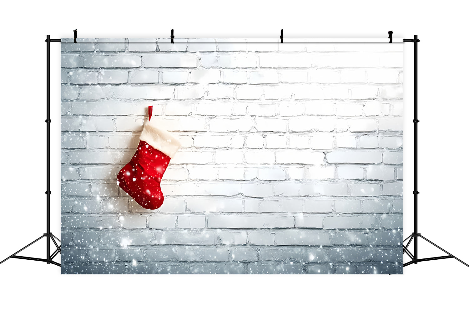 White Brick Backdrop Christmas Stocking White Wall Brick Backdrop UK TWW59-170