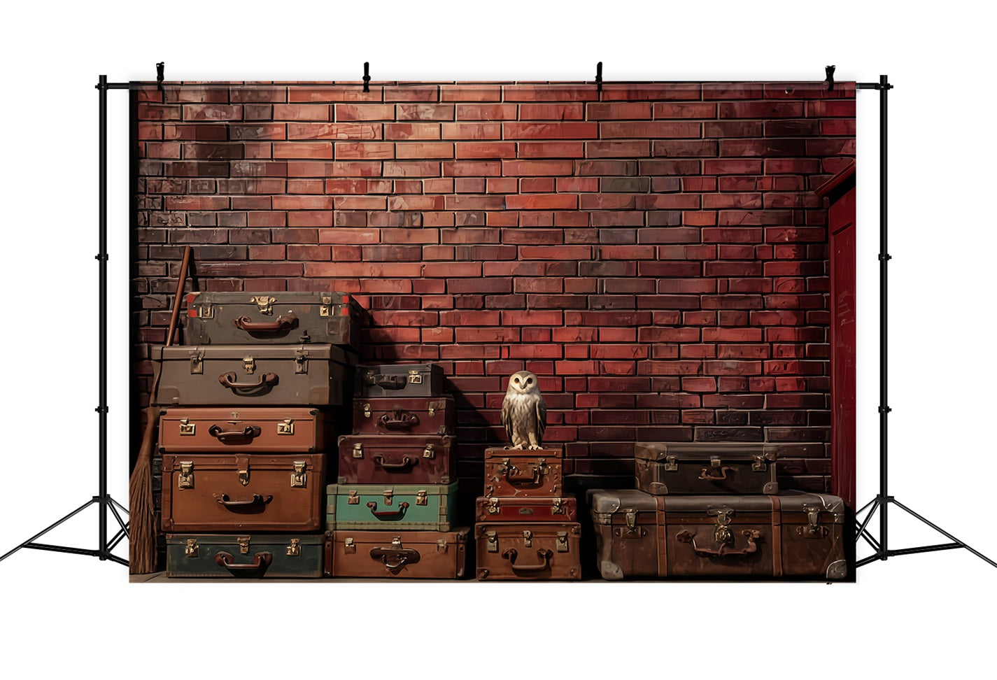 Brick Photography Backdrop Luggage Stacked Red Wall Brick Backdrops UK TWW59-175