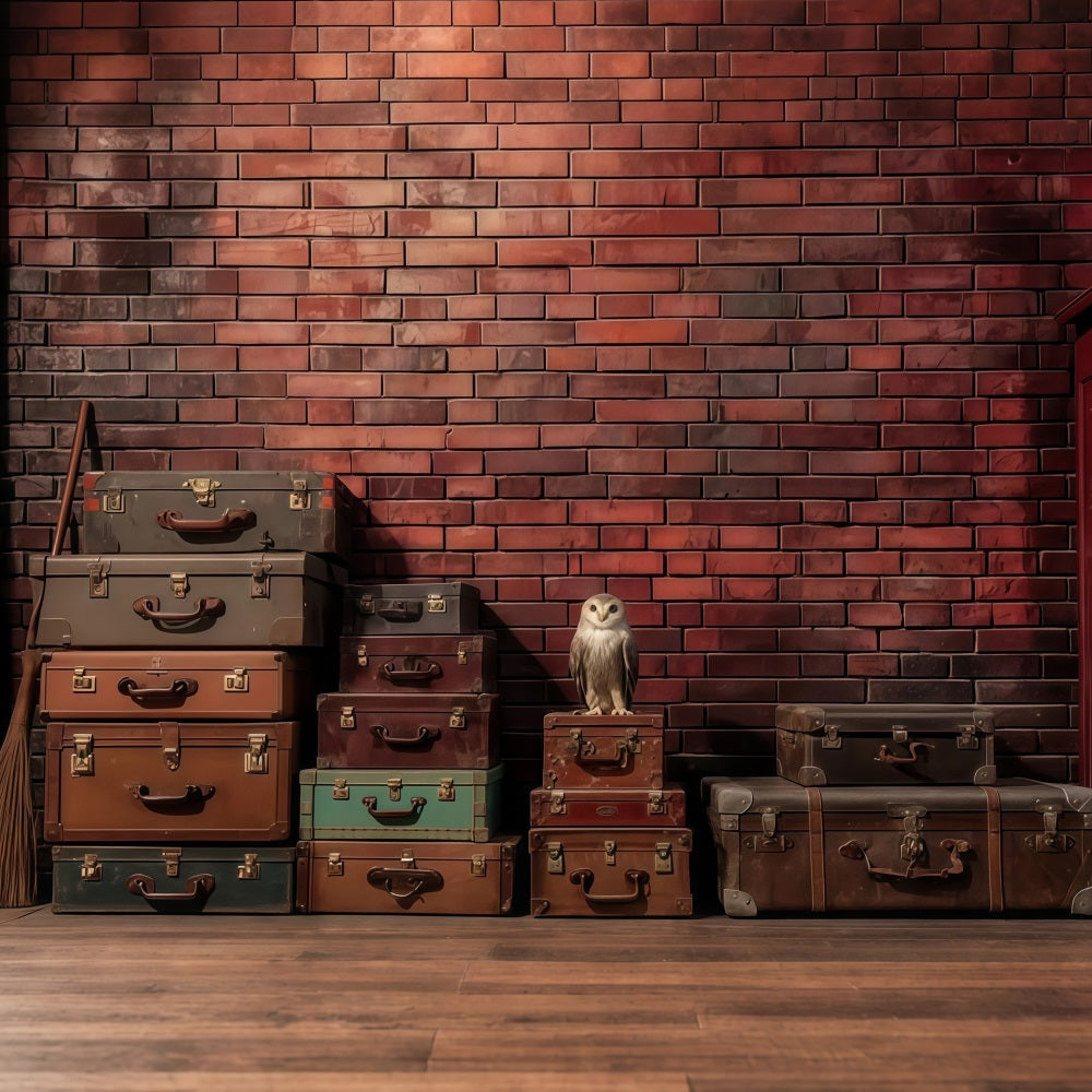 Brick Photography Backdrop Luggage Stacked Red Wall Brick Backdrops UK TWW59-175