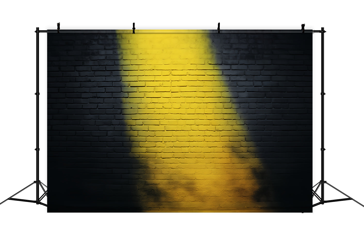 Brick Photo Backdrop Yellow Spotlight Brick Illumination Brick Wall Backdrop UK TWW59-179