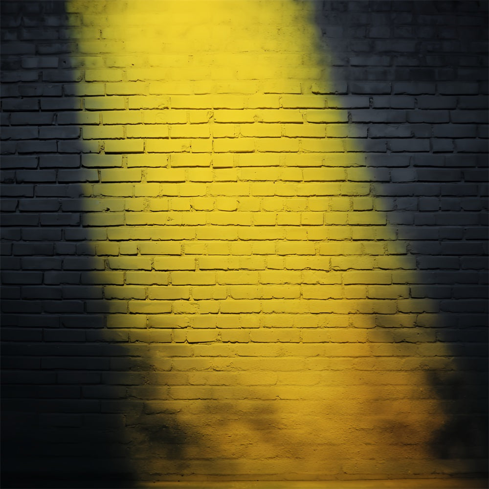 Brick Photo Backdrop Yellow Spotlight Brick Illumination Brick Wall Backdrop UK TWW59-179