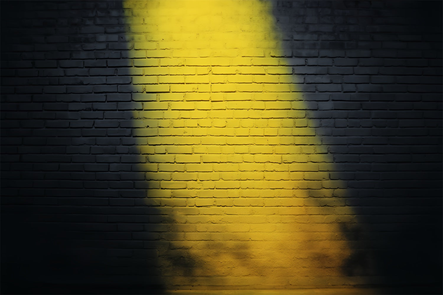 Brick Photo Backdrop Yellow Spotlight Brick Illumination Brick Wall Backdrop UK TWW59-179