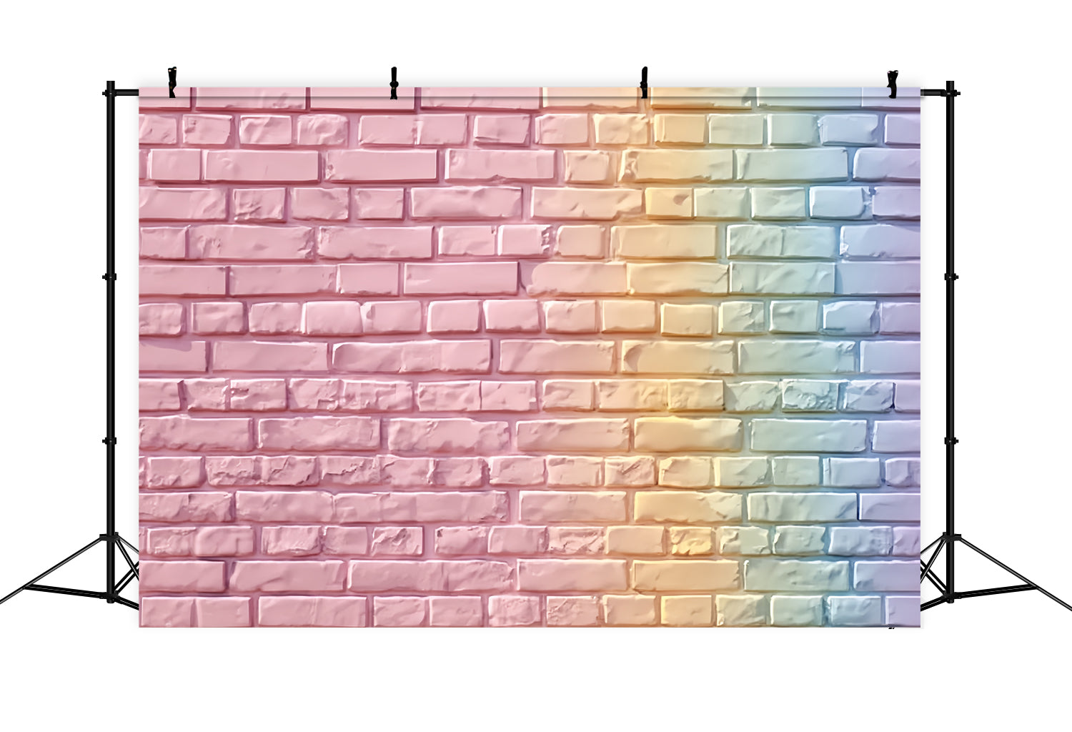 Brick Wall Photo Backdrop Pastel Rainbow Gradient Wall Brick Backdrop UK TWW59-180