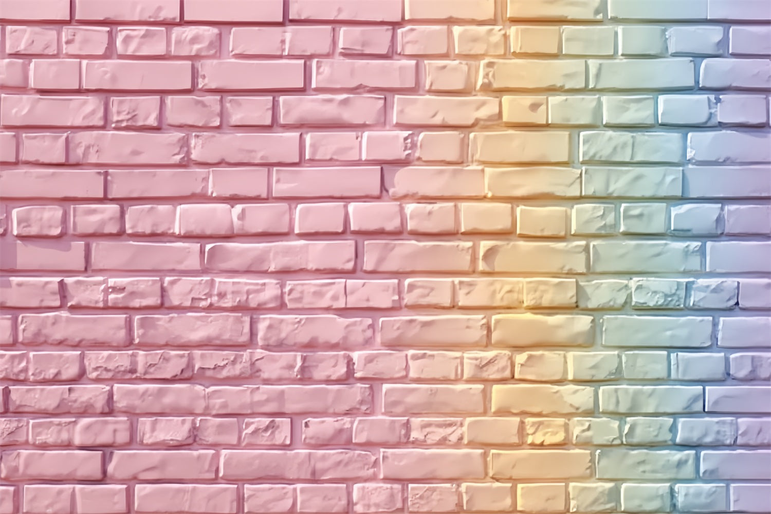 Brick Wall Photo Backdrop Pastel Rainbow Gradient Wall Brick Backdrop UK TWW59-180