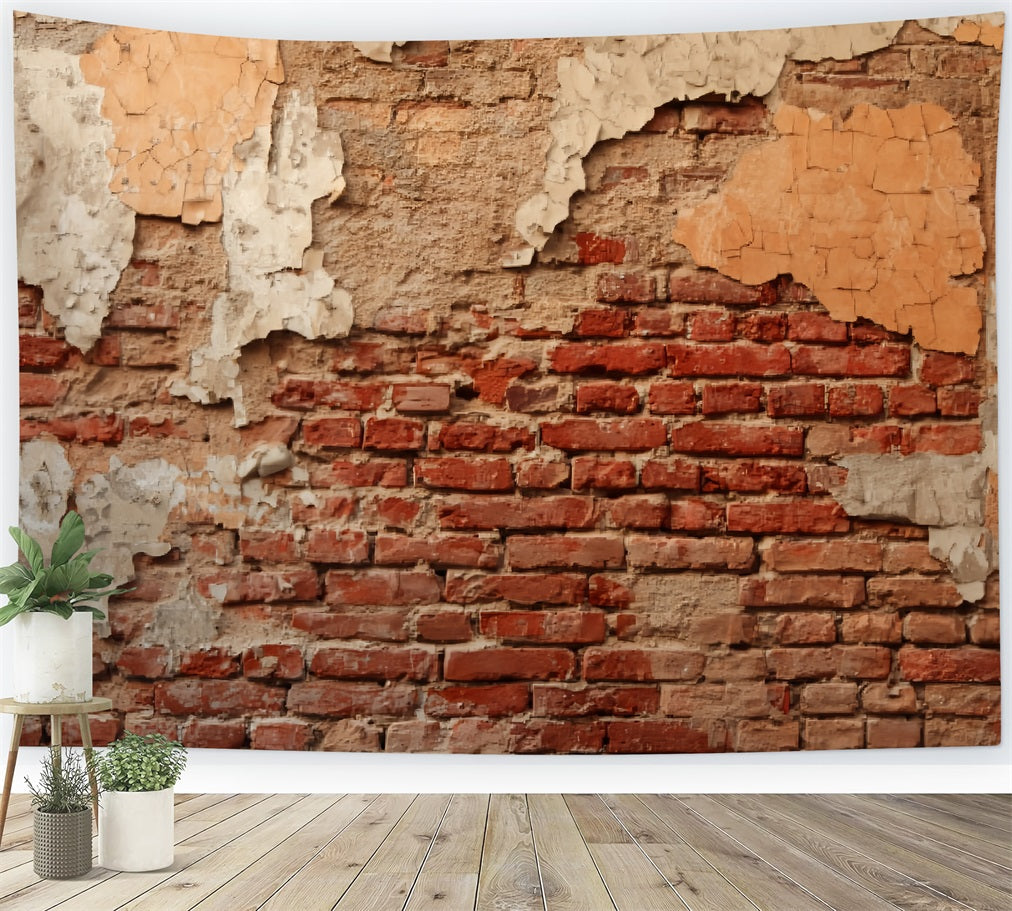 Red Brick Backdrop Aged Brick Color Layers Brick Wall Backdrop UK TWW59-187