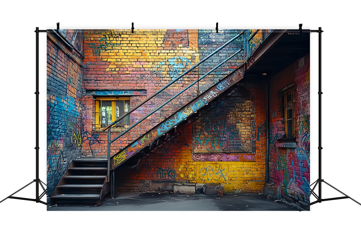 Brick Wall Backdrop Urban Graffiti Alley Brick Wall Brick Backdrop UK TWW59-190