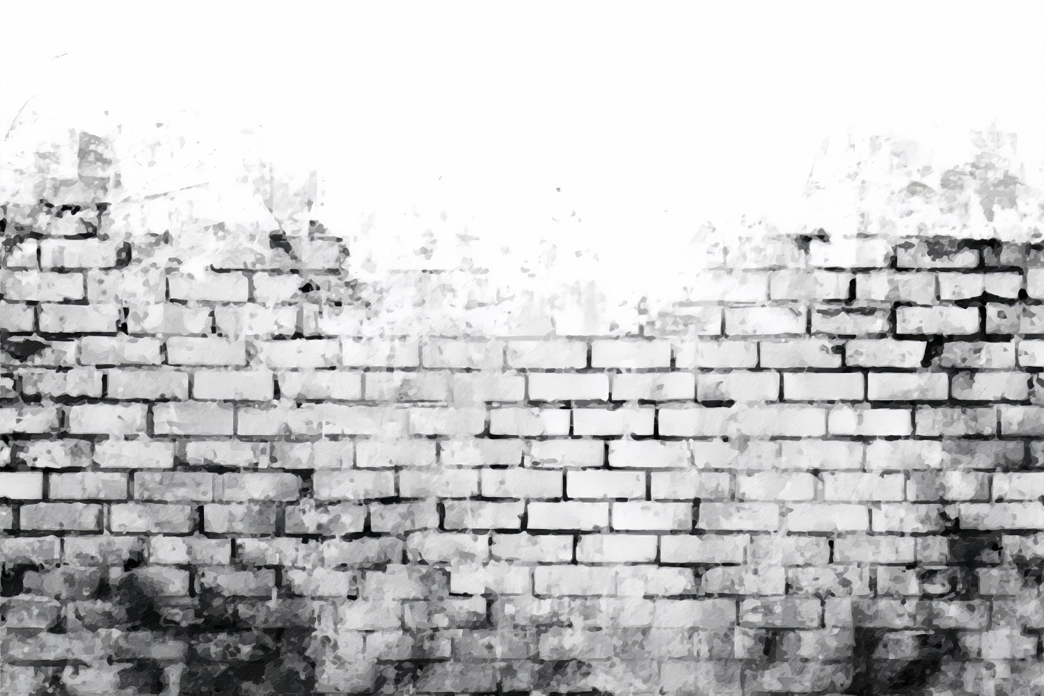 Brick Photography Backdrop Black White Watercolor Wall Brick Backdrops UK TWW59-196