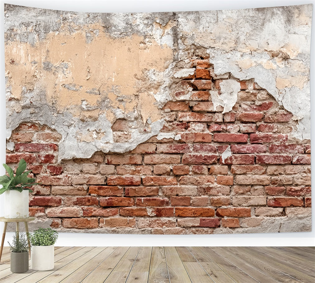 Brick Backdrop Vintage Cracked Rustic Wall Brick Wall Backdrops UK TWW59-197