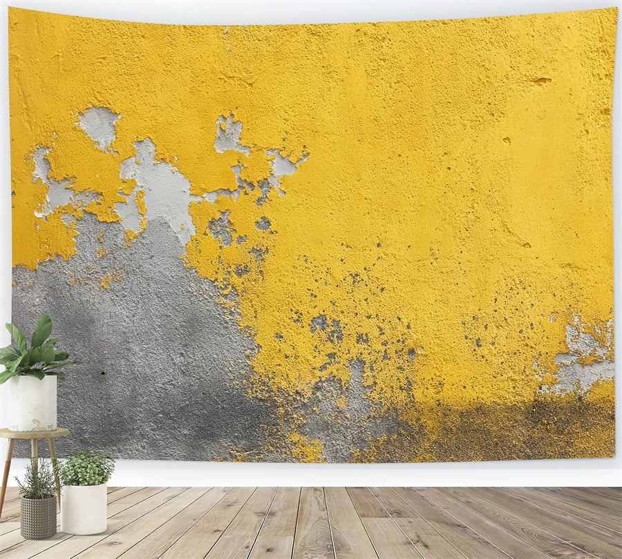 Graffiti Wall Backdrop Weathered Yellow Plaster Wall Graffiti Backdrop UK TWW59-201