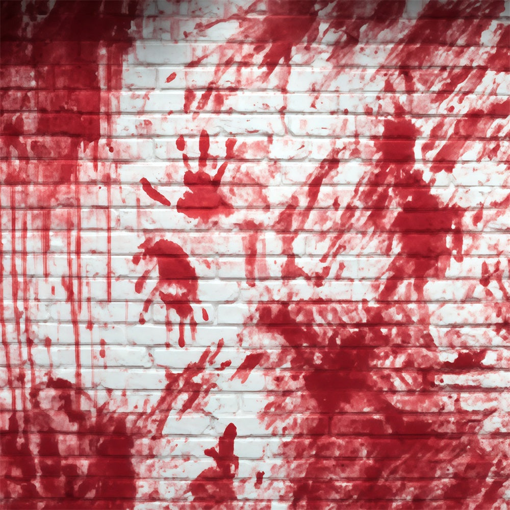 Brick Backdrop Photography Bloody Handprint Horror Wall Brick Backdrops UK TWW59-204