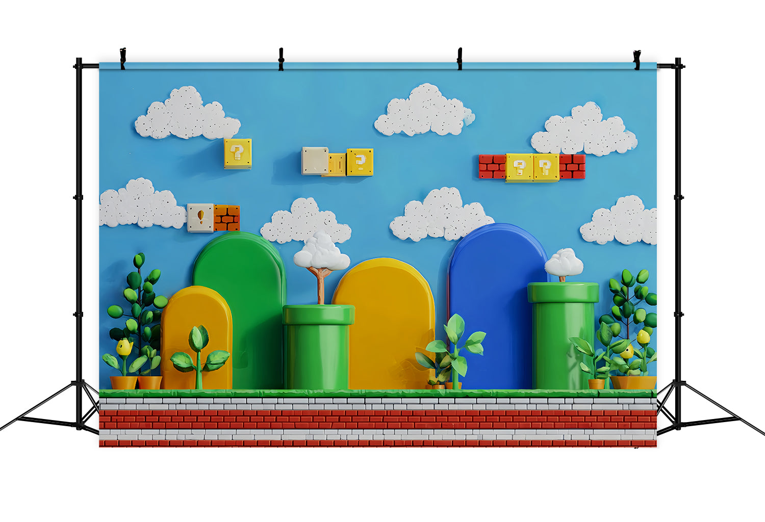 Preschool Backdrop Retro Cartoon Game World Back To School Backdrop UK TWW59-208