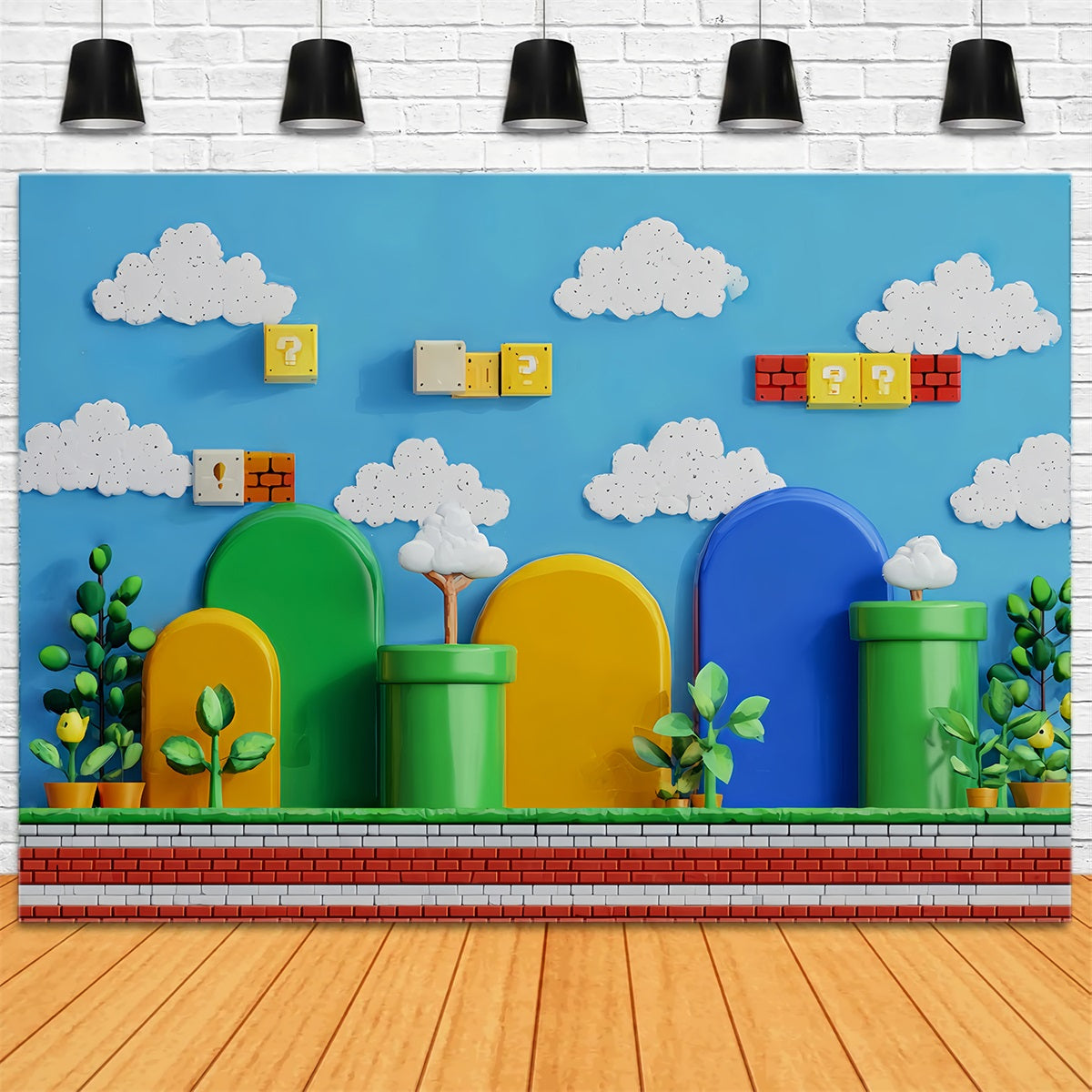 Preschool Backdrop Retro Cartoon Game World Back To School Backdrop UK TWW59-208