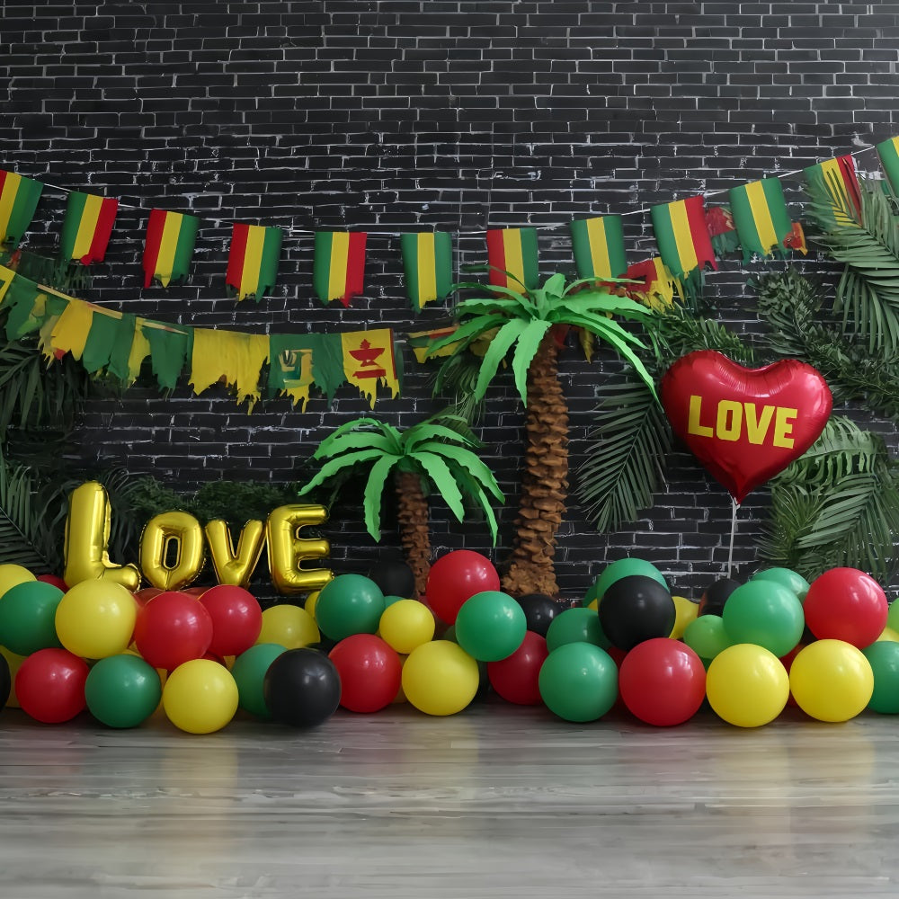 Cake Smash Photography Backdrop Tropical Love Balloon Paradise Birthday Backdrops UK TWW59-216