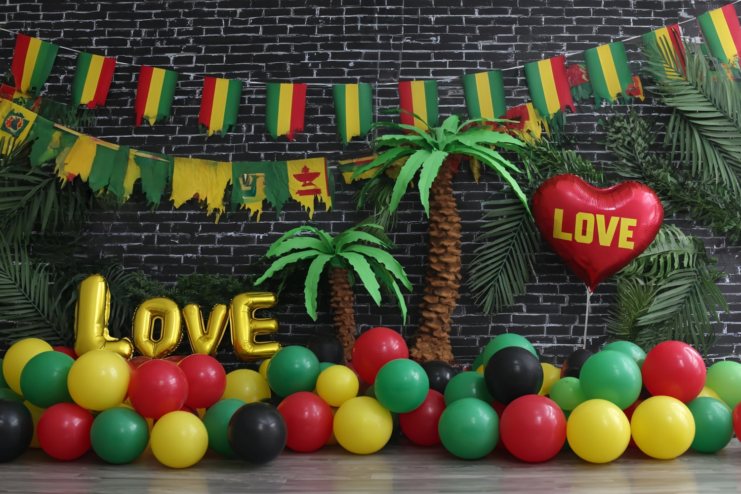 Cake Smash Photography Backdrop Tropical Love Balloon Paradise Birthday Backdrops UK TWW59-216