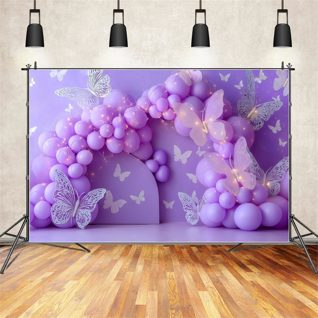 Cake Smash Backdrops Lavender Butterfly Balloon Dream Cake Photography Backdrops UK TWW59-224