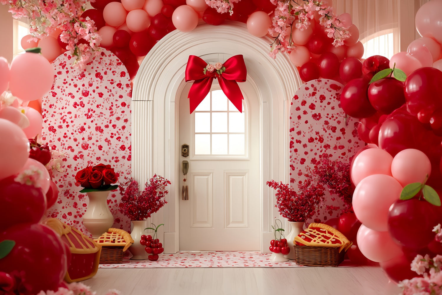 Smash Cake Backdrop Cherry Blossom Door Delight Birthday Photo Backdrop UK TWW59-234