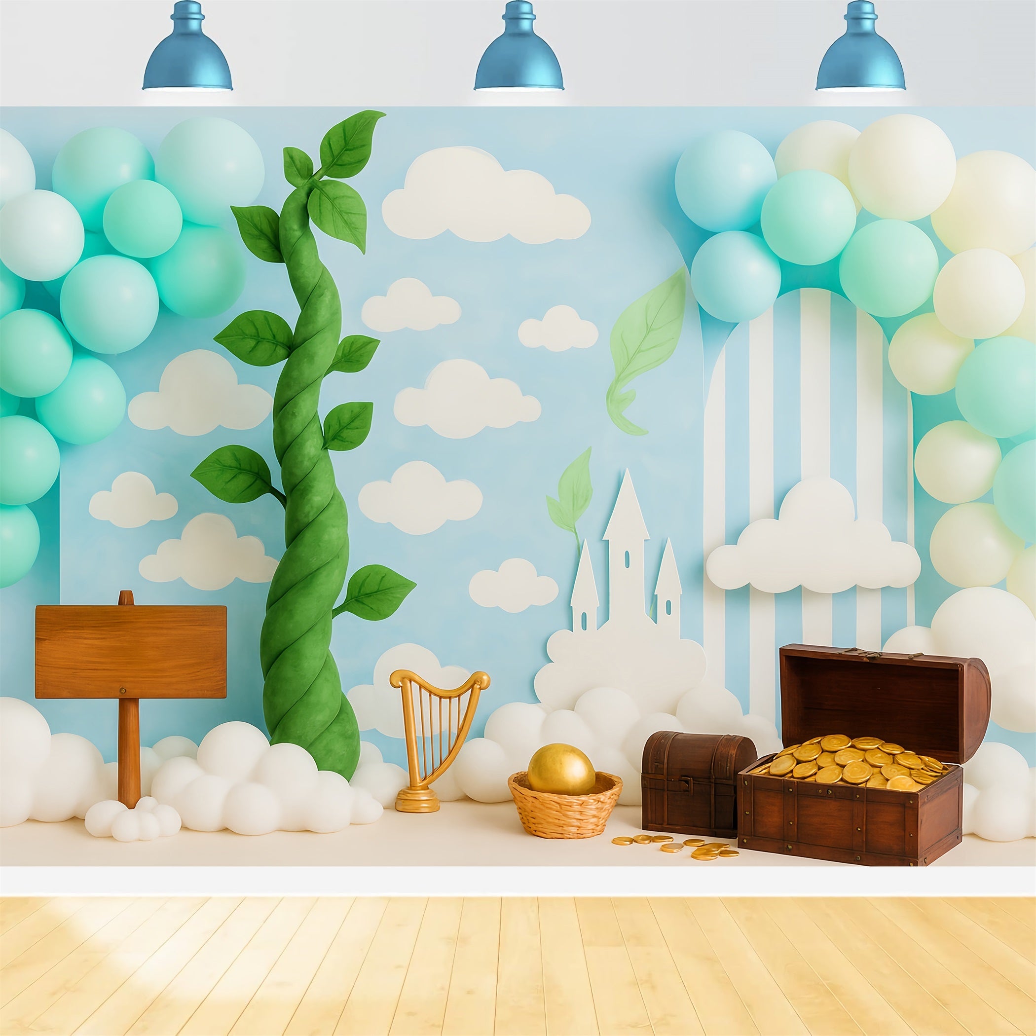 Cake Smash Backdrops Magic Beanstalk Treasure Land Cake Photography Backdrops UK TWW59-237