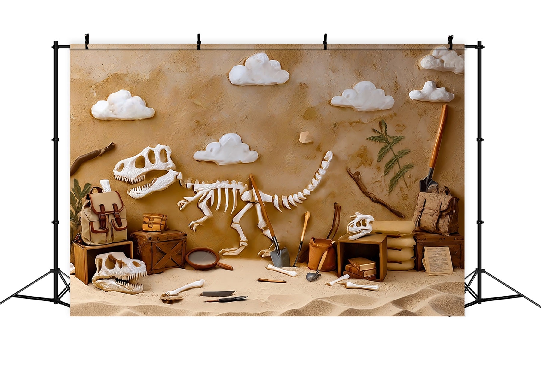 Cake Smash Backdrop Dinosaur Fossil Adventure Dig Birthday Backdrops UK TWW59-246