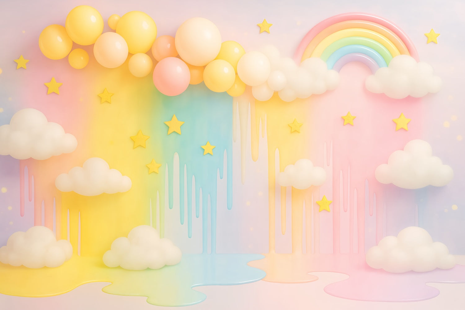 Smash Cake Backdrop Pastel Rainbow Cloud Dream Birthday Photo Backdrop UK TWW59-247