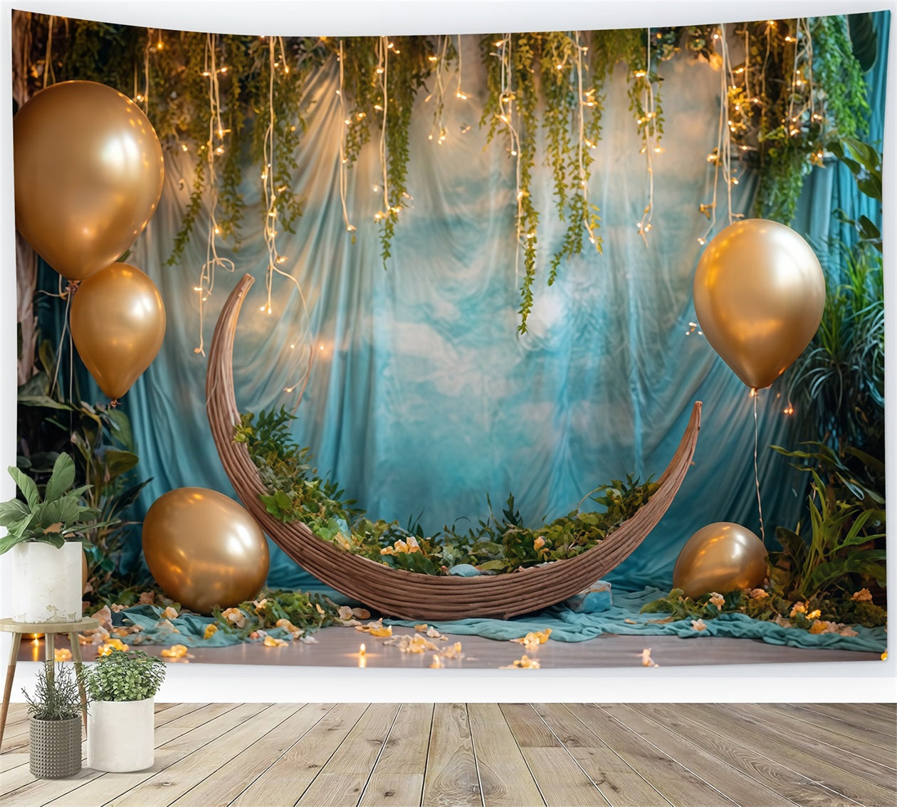 Cake Smash Backdrops Golden Moonlight Jungle Dream Cake Photography Backdrops UK TWW59-250