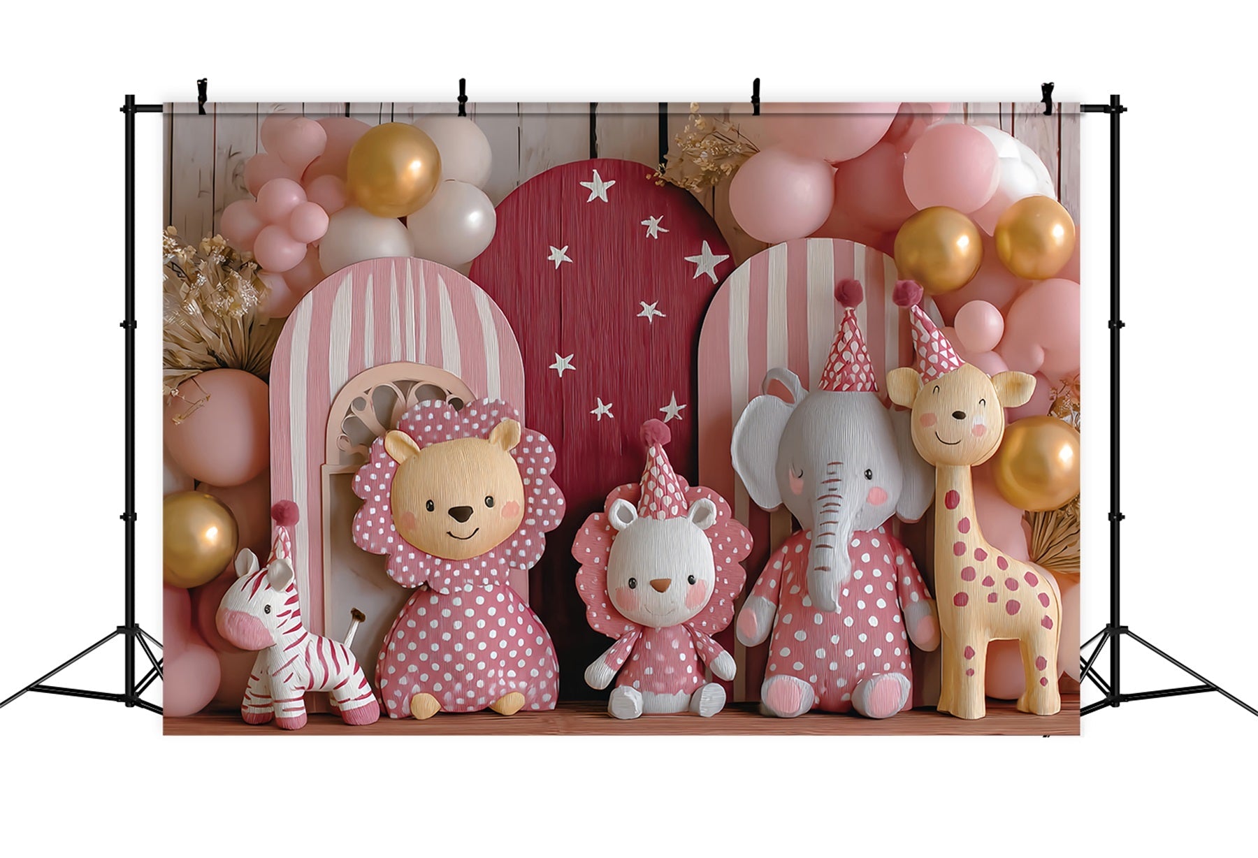 Cake Smash Backdrops Pink Safari Party Friends Birthday Backdrop UK TWW59-252