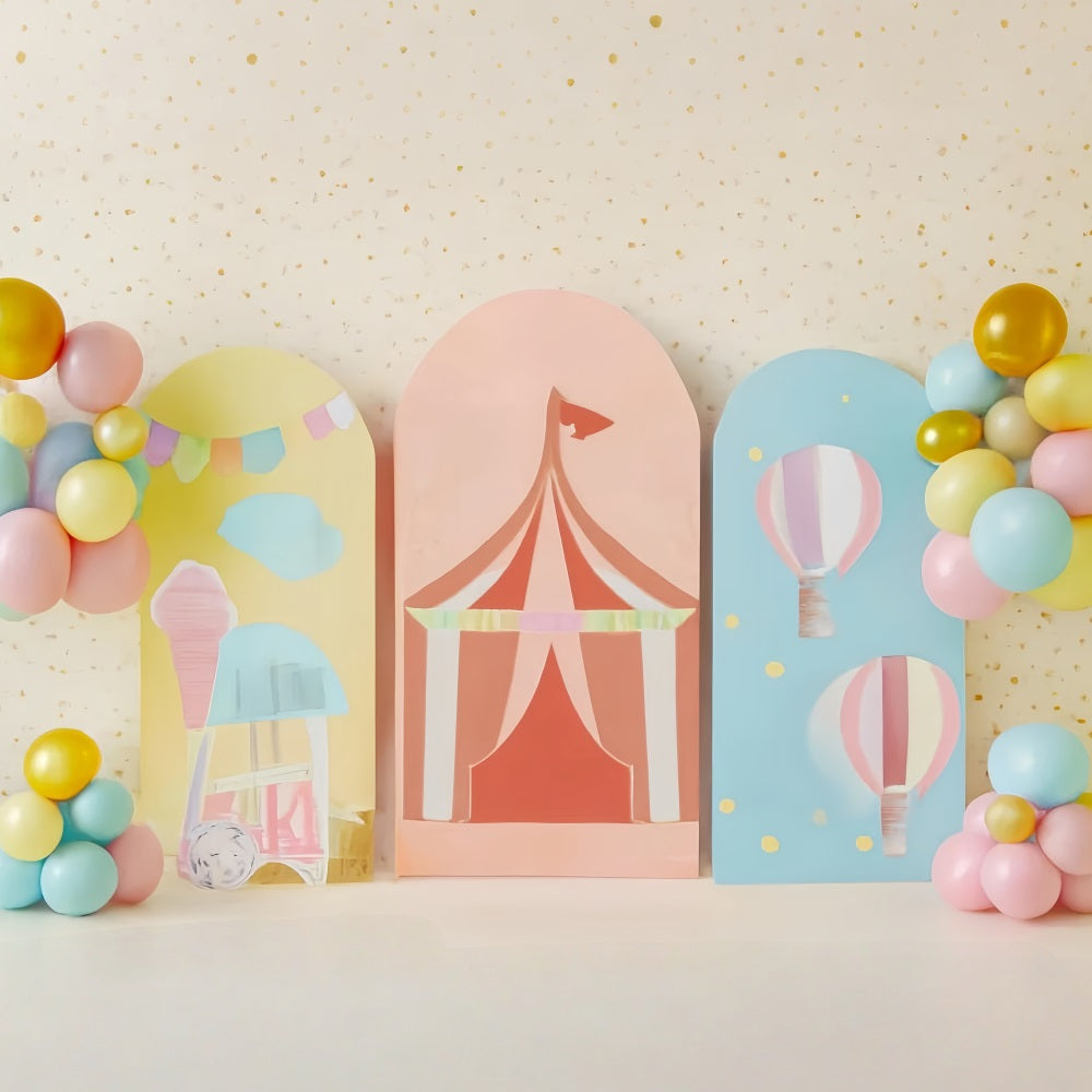 Cake Smash Backdrop Pastel Circus Carnival Fun Birthday Backdrops UK TWW59-259
