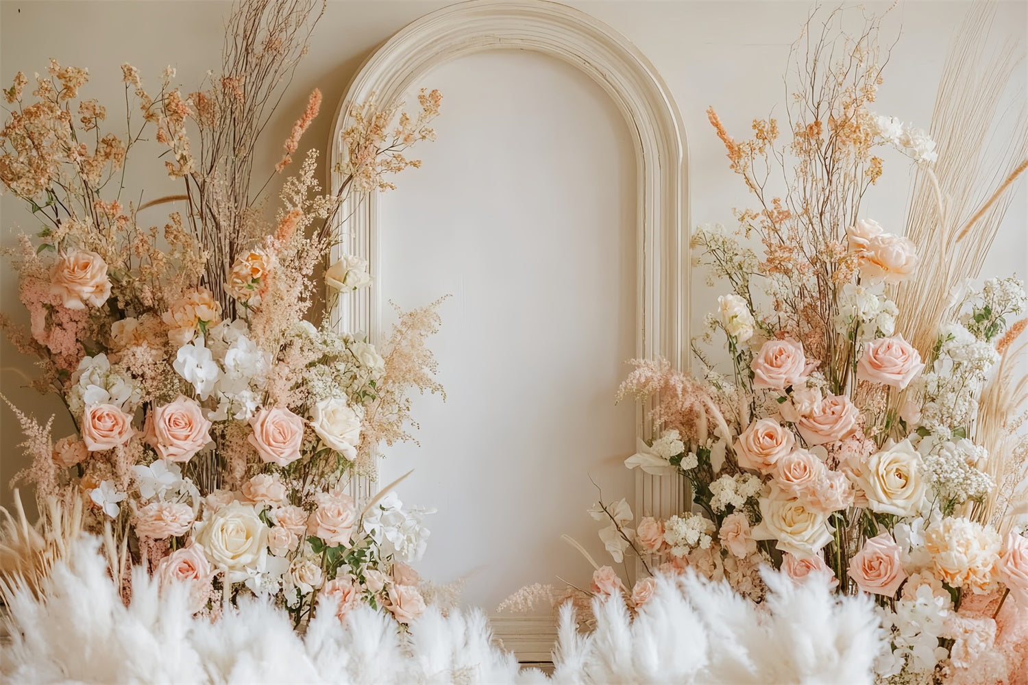 Wedding Boho Backdrop Blush Rose Arch Floral Elegance Wedding Backdrop UK TWW59-35