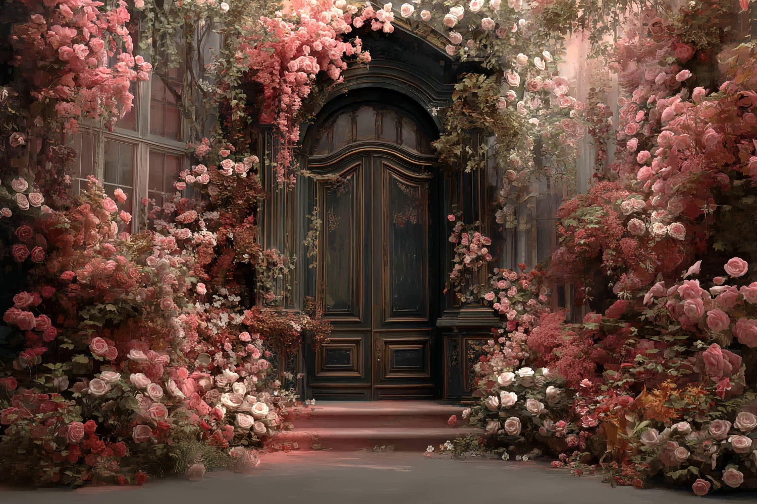 Wedding Vintage Romantic Garden Rose Doorway Bloom Wedding Backdrop Ideas UK TWW59-37