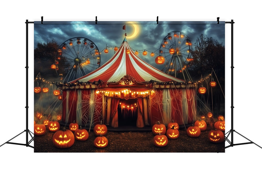 Halloween Circus Backdrop Pumpkin Lantern Haunted Tent Circus Backdrop UK TWW59-7