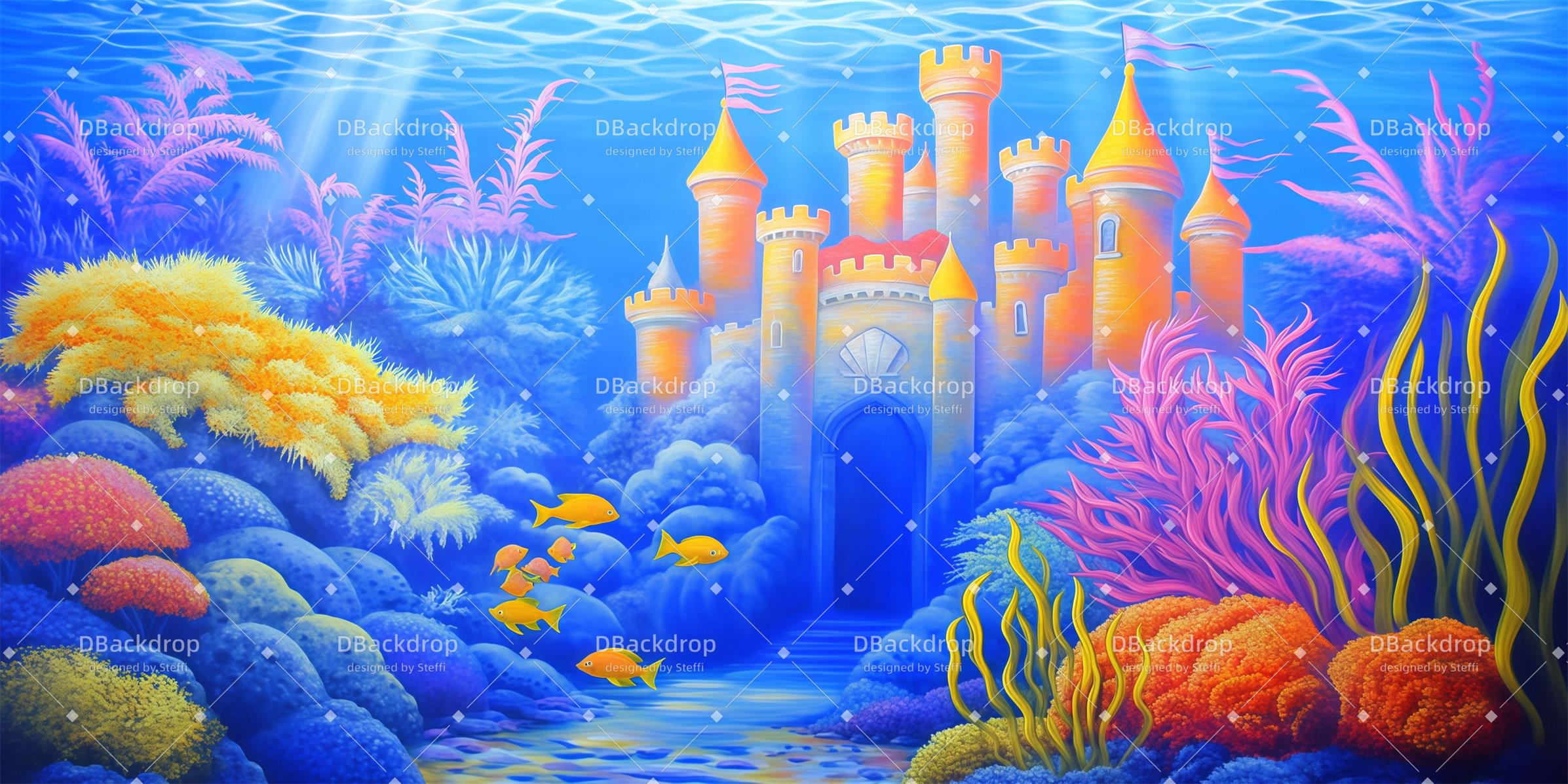 Church Stage Backdrops Undersea Castle Movie Theater Backdrop UK CSH59-T62