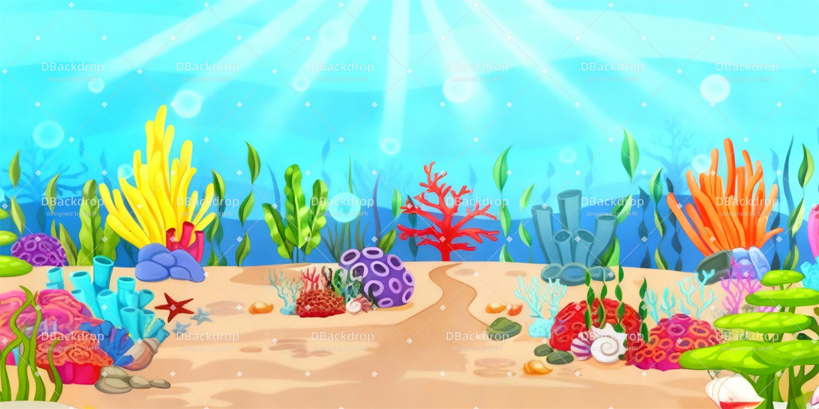 Theater Stage Backdrops Underwater World School Play Backdrop UK CSH59-T86