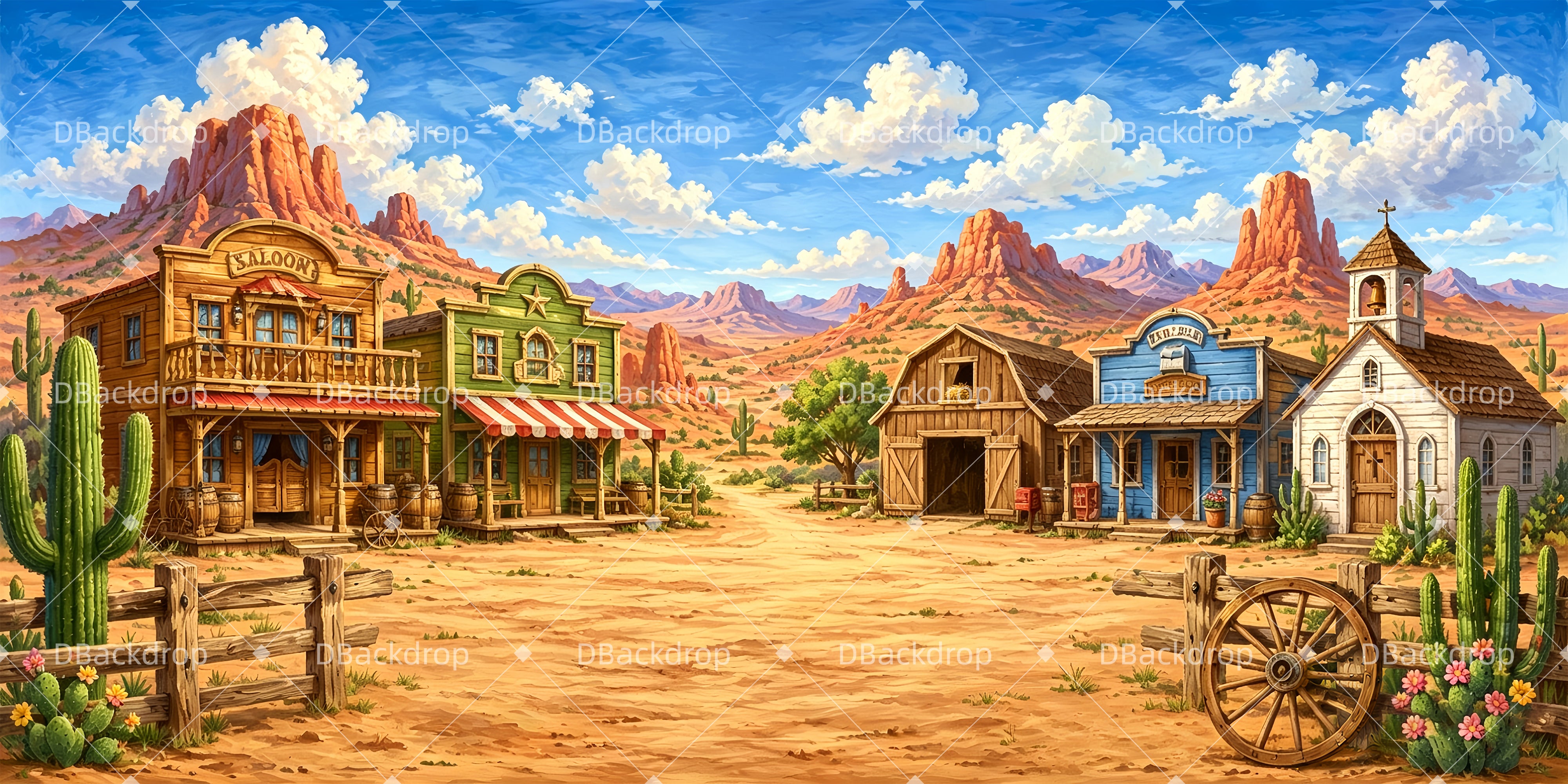 Old West Backdrop Western Town VBS Backdrops UK ZTT65-T11