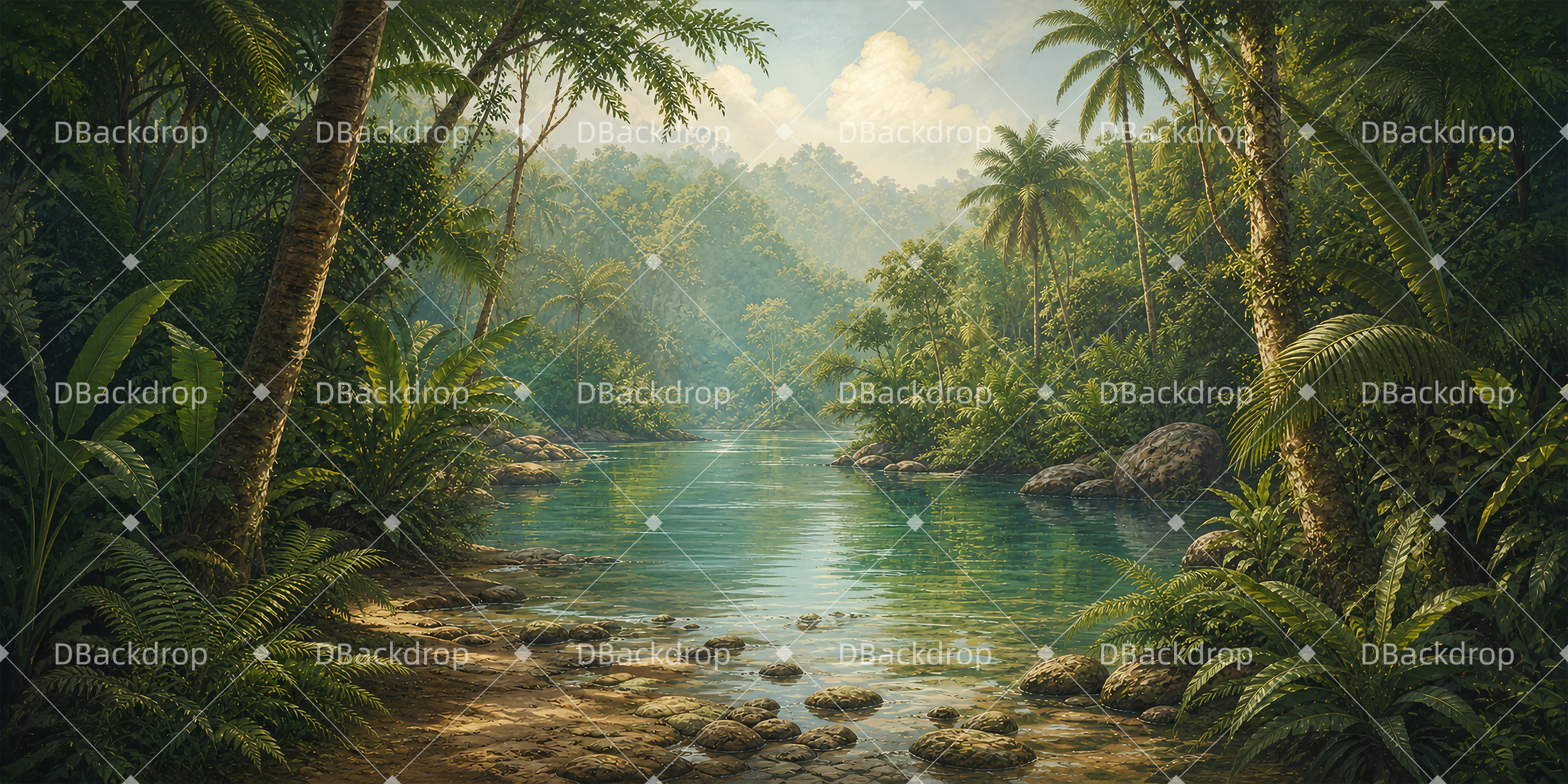 School Play Backdrops Sunlit Clearing Stage Scenery Backdrops UK ZTT65-T32