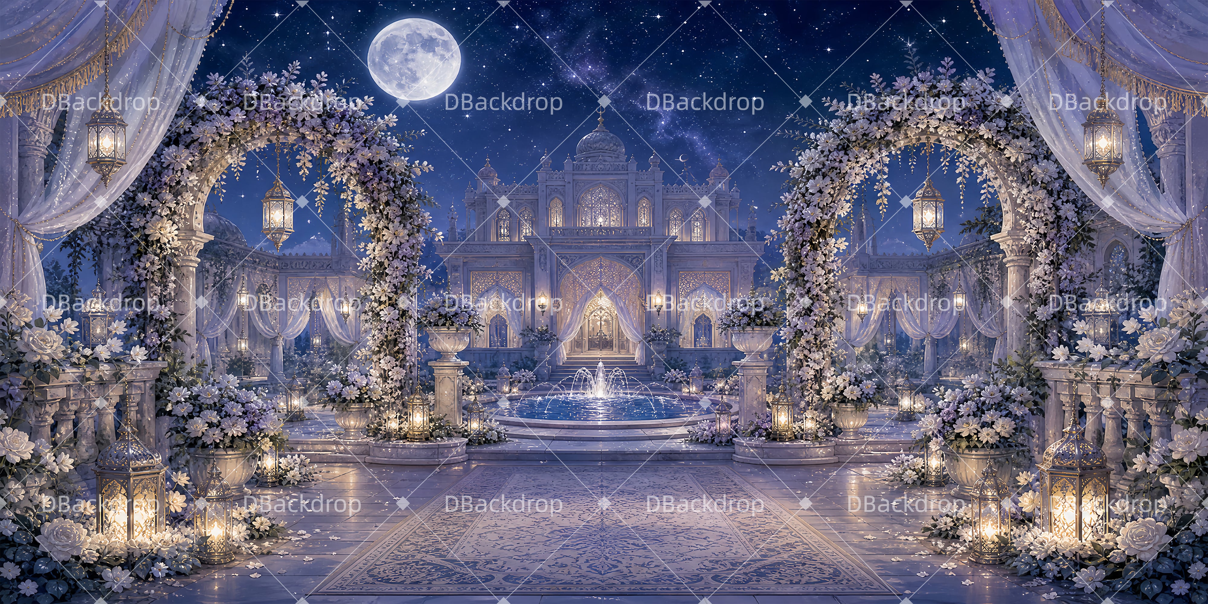 School Dance Backdrop Midnight Bloom Performance Backdrop UK ZTT65-T44