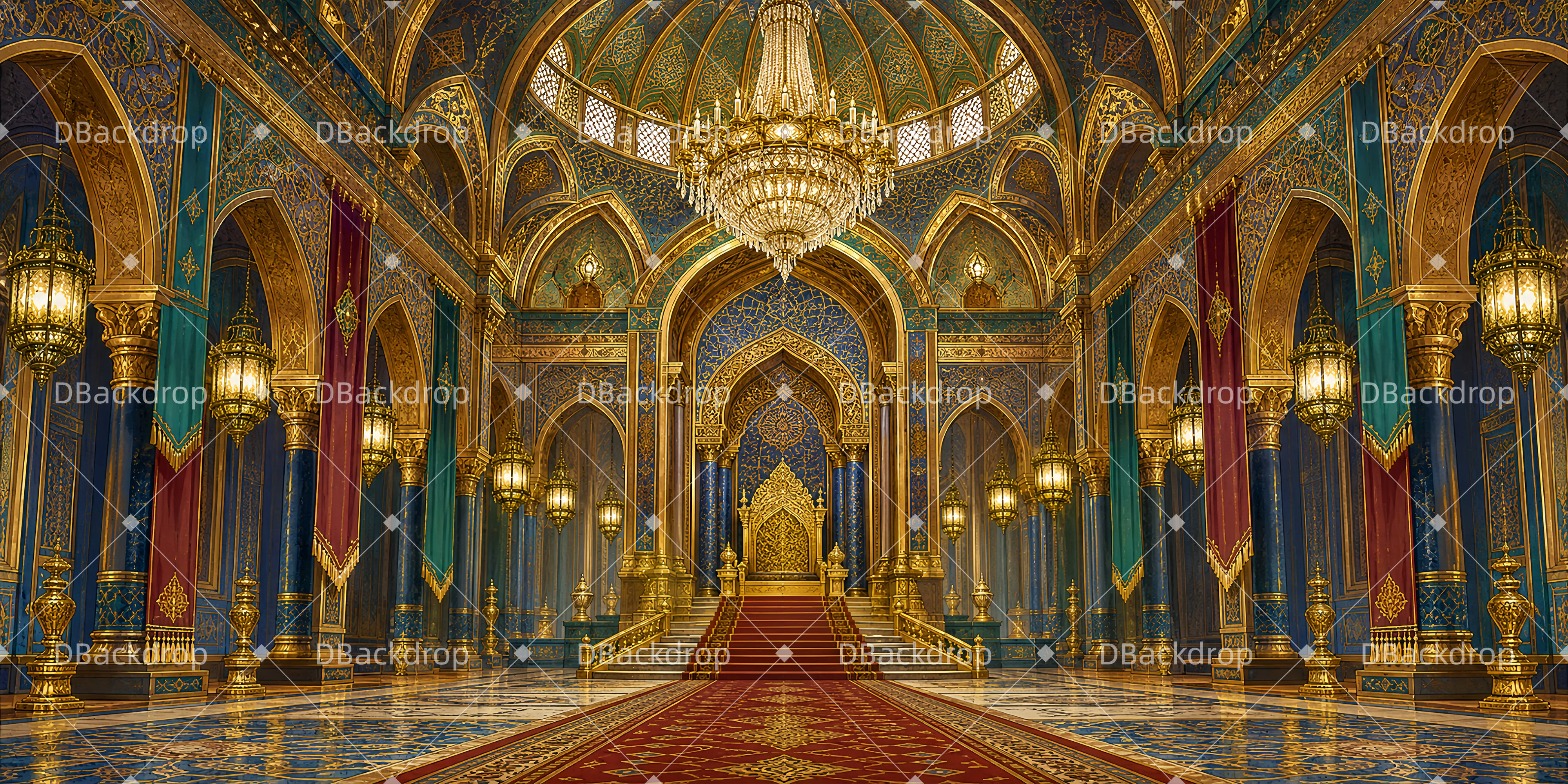Church Stage Backdrops Royal Throne Hall Theater Backdrops UK ZTT65-T46