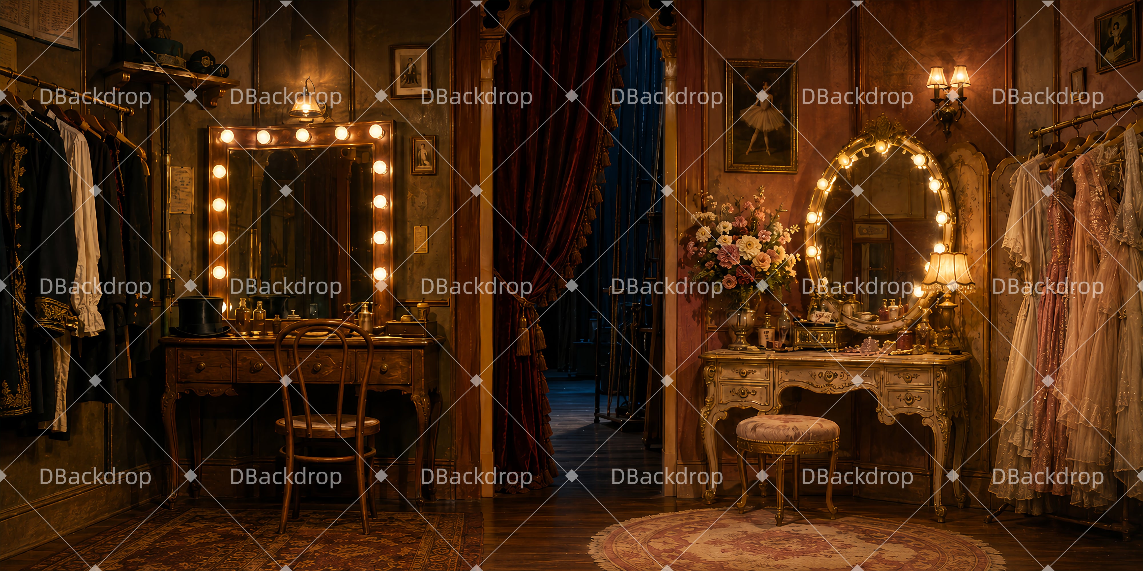Stage Backdrop Velvet Dressing Room Theater Backdrops For Sale UK ZTT65-T50