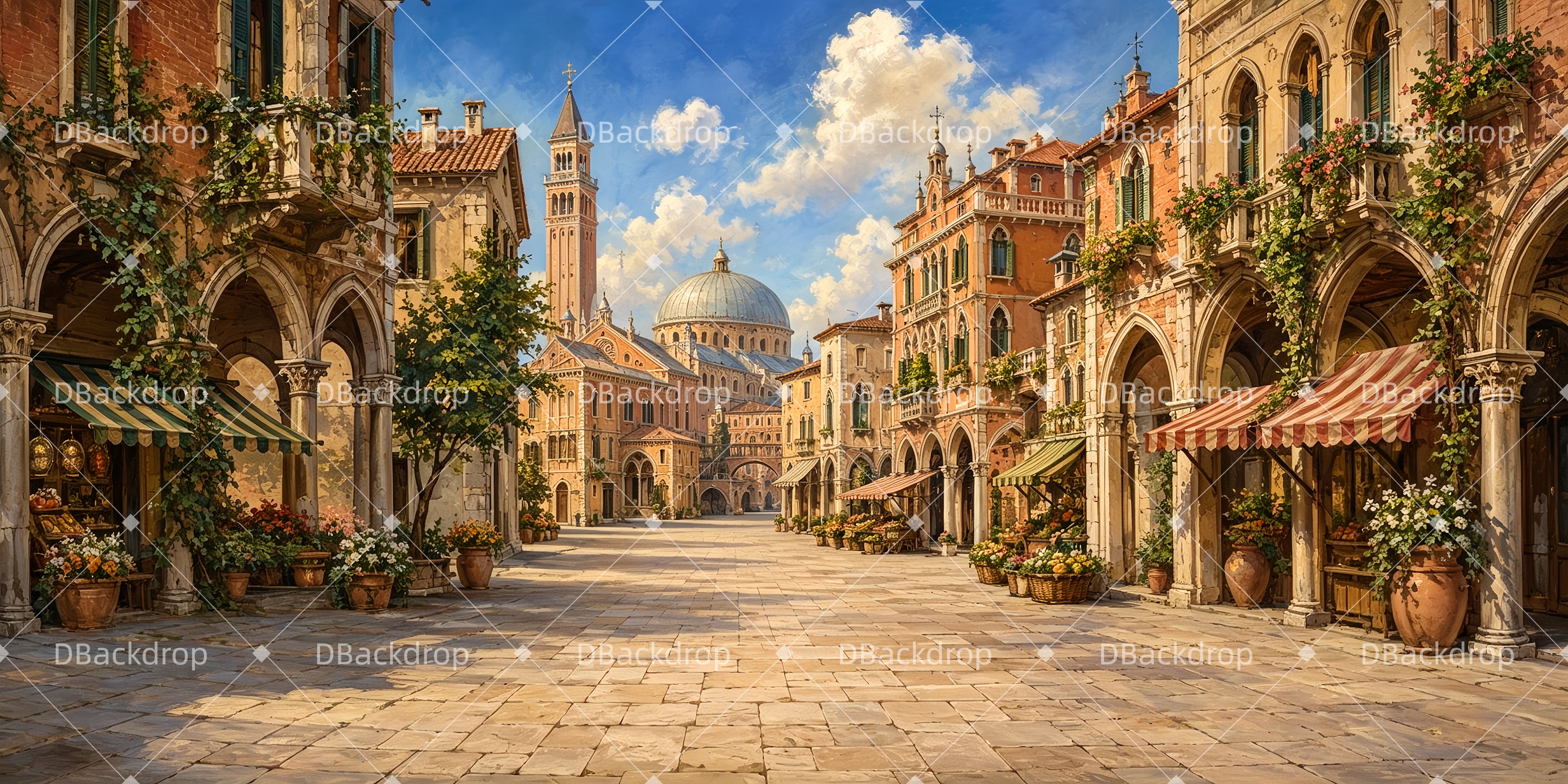 Professional Stage Backdrops Venetian Market Theater Backdrop UK ZTT65-T52