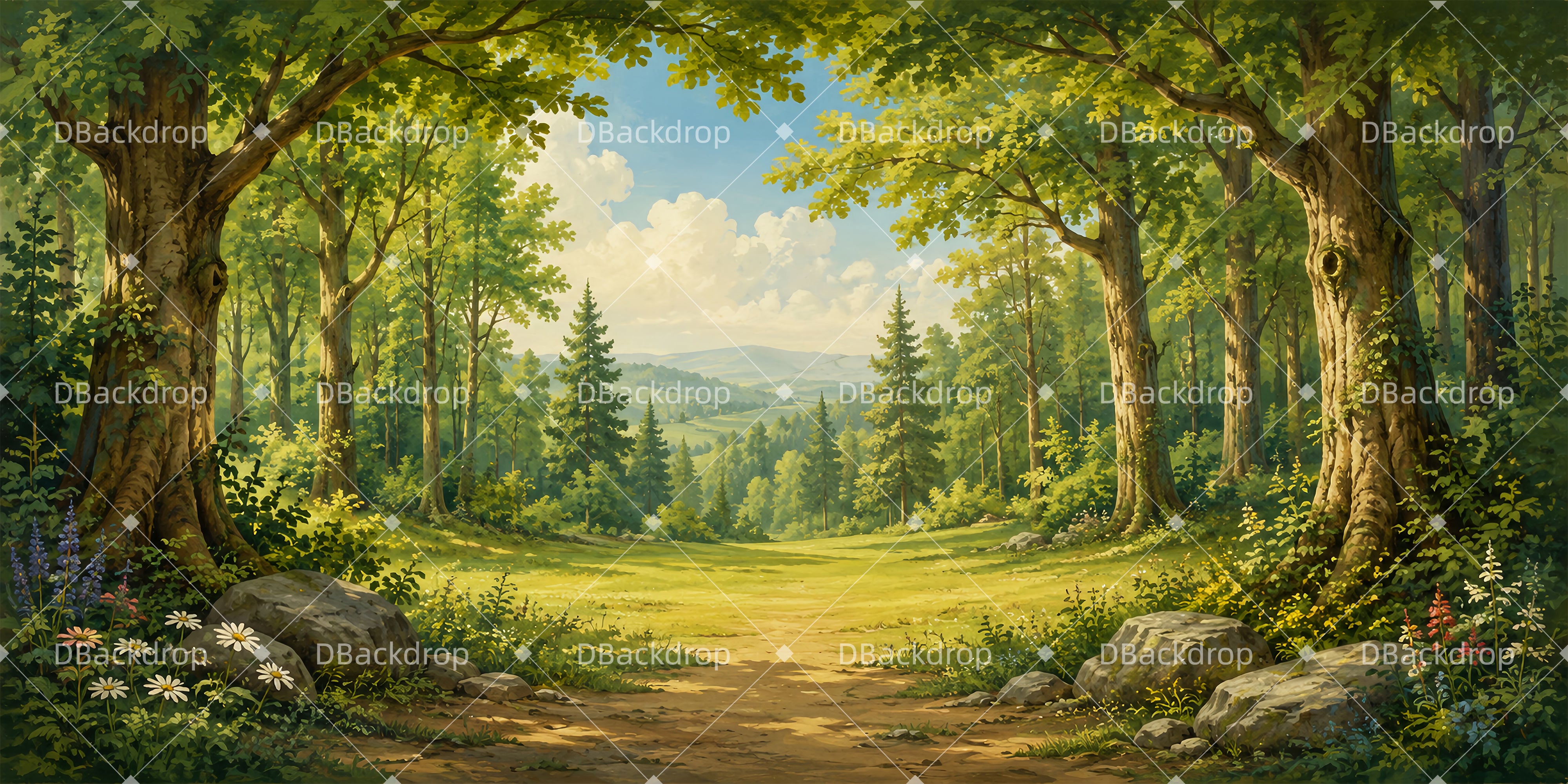 Forest Backdrop For Stage Enchanted Forest VBS Backdrop UK ZTT65-T7