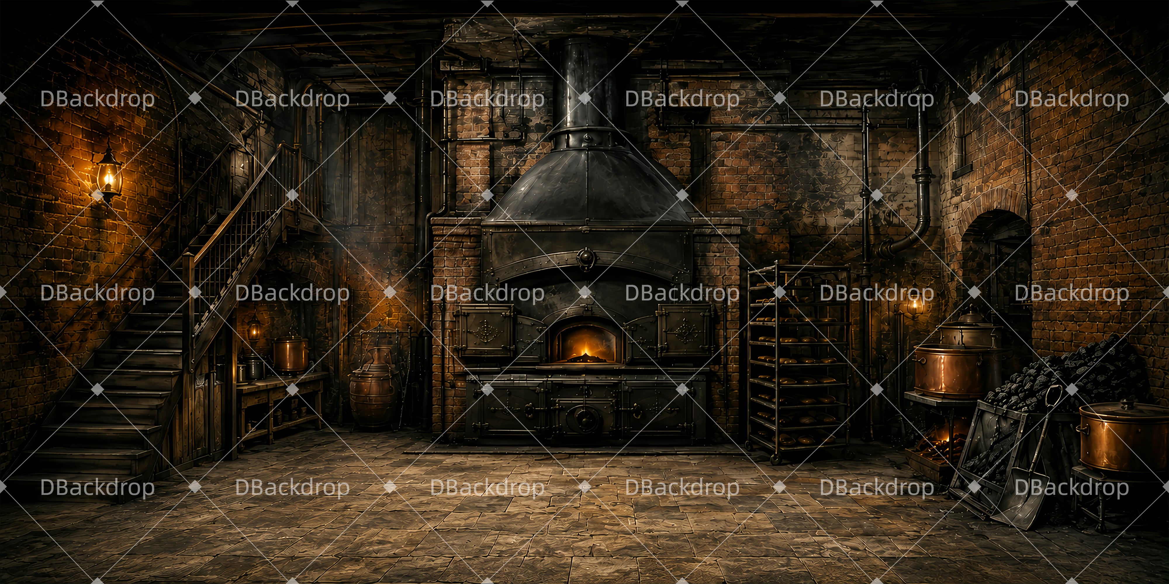 Stage Backdrop Smoky Oven Backdrop For Theater Play UK ZTT66-T104