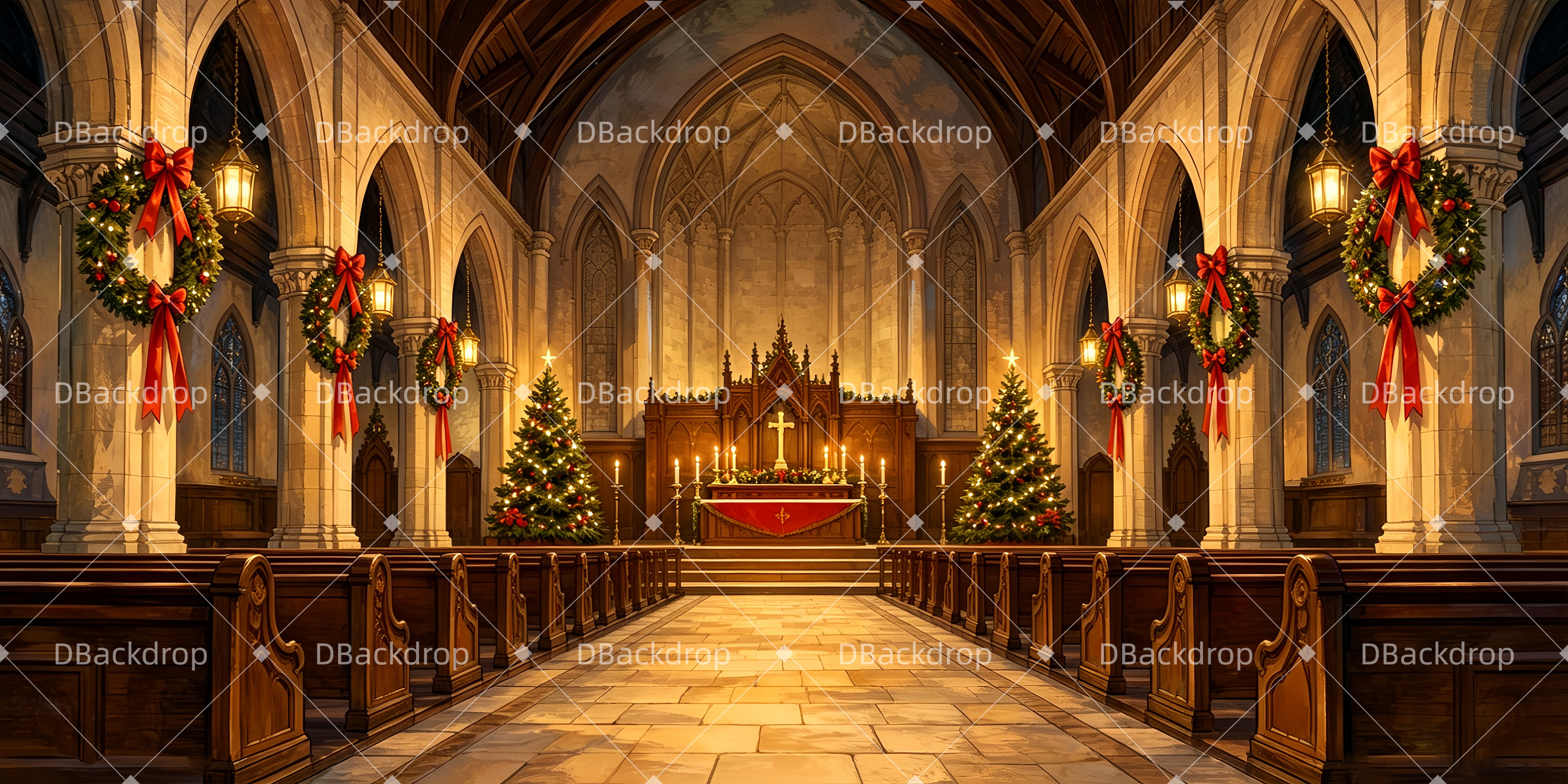 Church Stage Backdrops Sacred Chapel Backdrops For Theater UK ZTT66-T112