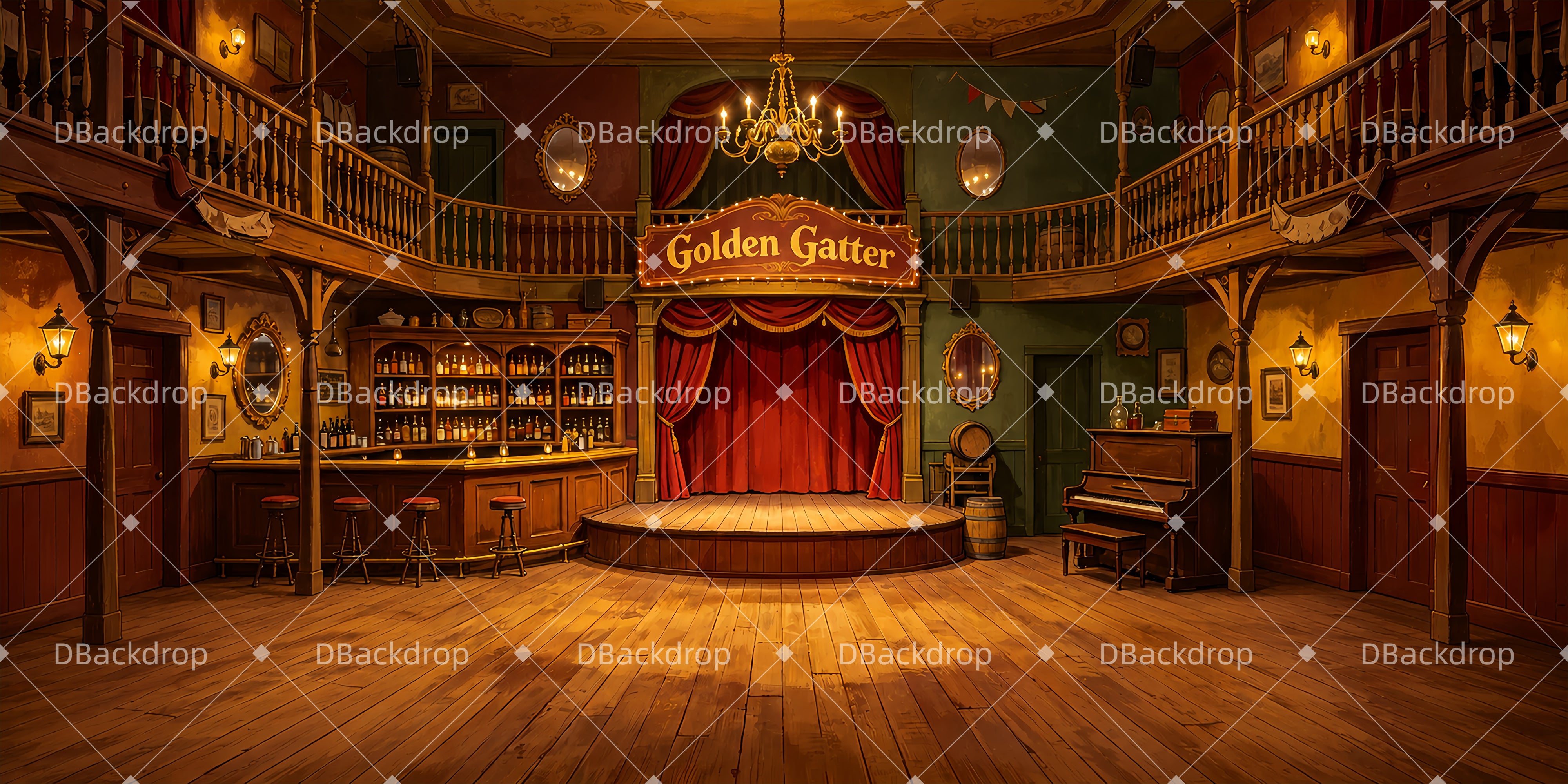 Theater Stage Backdrops Vintage Stage Performance UK Backdrops ZTT66-T130