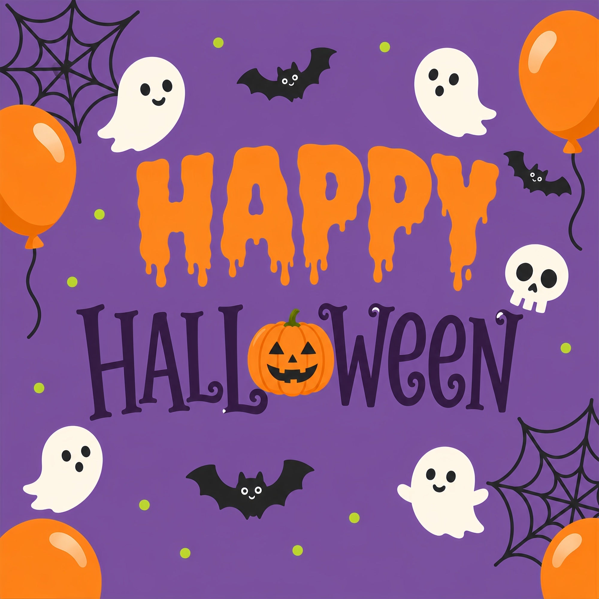 Simple Halloween Backdrop Cute Ghost Balloon Party Extra Large Halloween Backdrop UK ZTT67-18